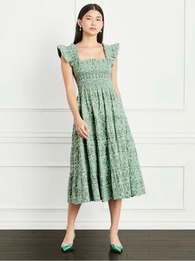 Hill House Home Ellie Nap Dress in Green  Jacquard ~ Hard to Find! ~ Large